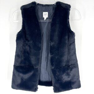 GAP Kids Navy Faux Fur Vest Youth Small